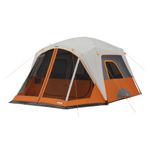6 Person Straight Wall Cabin Tent w/ Screen Room Orange Product Image