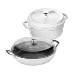 4pc Cast Iron Cookware Set White Product Image