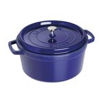 7qt Cast Iron Round Dutch Oven Dark Blue Product Image