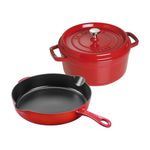 3pc Cast Iron Cookware Set Cherry Product Image