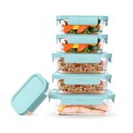 12pc Glass Leakproof Food Storage Set, Soft Aqua Product Image