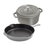 3pc Cast Iron Cookware Set Graphite Gray Product Image