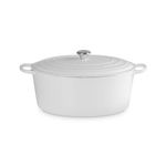 15.5qt Signature Cast Iron Oval Dutch Oven, White Product Image