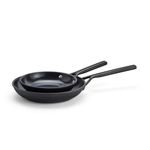 Milano 2pc Aluminum Ceramic Fry Pan Set Matte Black Product Image