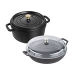 4pc Cast Iron Cookware Set Matte  Black Product Image