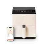 6.8qt Dual Blaze Smart Air Fryer Oyster White Product Image