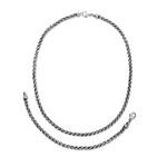 Wheat Bracelet and Necklace Set Oxidized Silver Product Image
