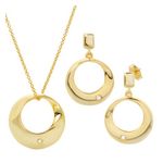 Diamond Earring & Necklace Set Gold Product Image