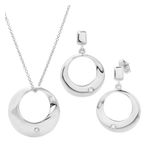Diamond Earring & Necklace Set Silver Product Image