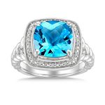 Blue Topaz Ring - Size 7 Silver Product Image