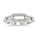 Diamond Paperclip Ring - Size 9 Silver Product Image