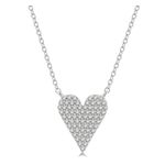 Pave Set Diamond Heart Motif Necklace Silver Product Image