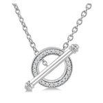 10k Circle Diamond Toggle Necklace Silver Product Image