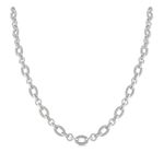 Diamond Oval Chain Necklace Silver Product Image