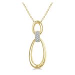 Diamond Oval Pendant Necklace Gold Product Image