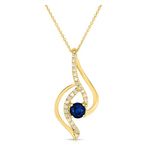 Sapphire & Diamond Necklace Gold Product Image