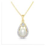 Pearl and Diamond Necklace Gold Product Image