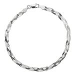 Braided Herringbone Bracelet Silver Product Image