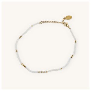 White Mini Bead Anklet Product Image