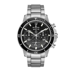 Mens Marine Star Series C Chronograph Silver-Tone SS Watch Black Dial Product Image