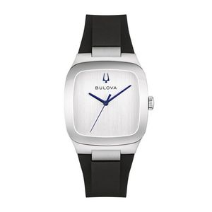 Unisex Latin GRAMMY Millennia Silver & Black Silicone Strap Watch Silver Dial Product Image