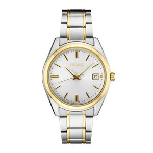 Mens Essentials Two-Tone Stainless Steel Watch, White Dial Product Image