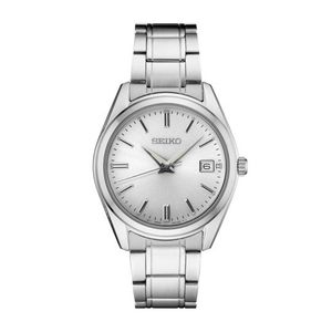 Mens Essentials Silver-Tone Stainless Steel Watch, Silver Dial Product Image