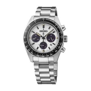 Mens Prospex Speedtimer Solar Chronograph Stainless Steel Watch, White Dial Product Image