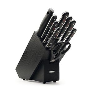 Classic 10pc Knife Block Set, Black Ash Wood Product Image