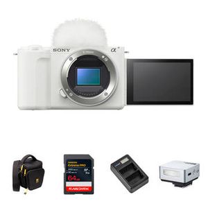 Sony ZV-E10 II MRRLS CAMR WHT/MINI FLSH KIT Product Image