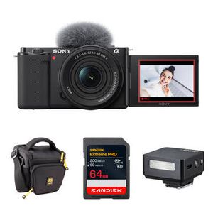 Sony ZV-E10 CAM/16-50mm II LNS BK/MINI FLSH Product Image