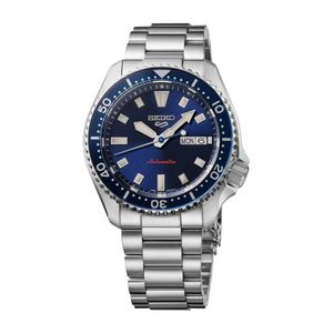 Mens Seiko 5 Sport SKX Automatic Silver-Tone Stainless Steel Watch, Blue Dial Product Image