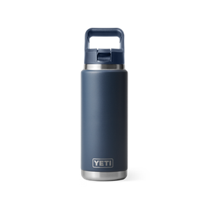 YETI Rambler 26oz Water Bottle with Color Matched Straw Cap Navy Product Image