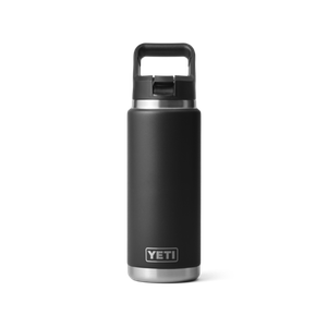 YETI Rambler 26oz Water Bottle with Black Straw Cap Black Product Image
