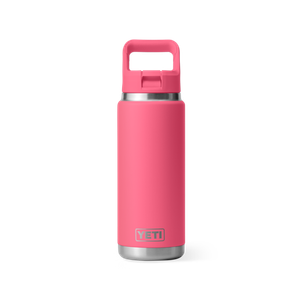 YETI Rambler 26oz Water Bottle with Color Matched Straw Cap Tropical Pink Product Image