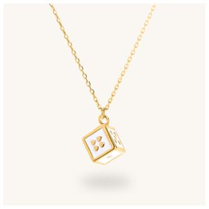 White Dice Necklace Product Image