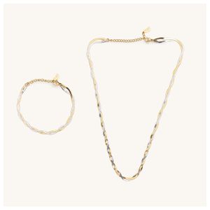 Herringbone Necklace Bracelet Set Product Image
