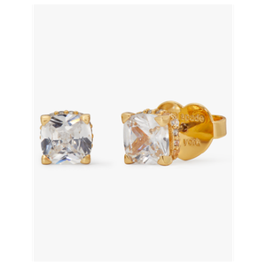 kate spade Little Luxuries 6mm Square Studs Clear/Gold Product Image