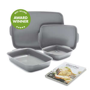GreenPan Premiere Ovenware Ceramic Nonstick 4-Piece Set Gray Product Image