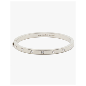 kate spade Set In Stone Hinged Silver Bangle Clear/Silver Product Image