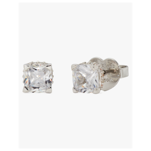 kate spade Little Luxuries 6mm Square Studs Clear/Silver Product Image