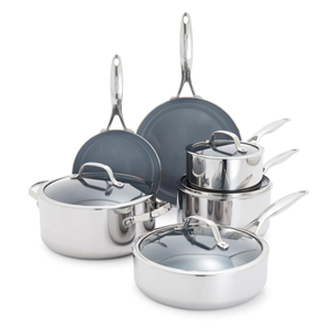 GreenPan Valencia Pro Stainless Steel 10-Piece Cookware Set Product Image