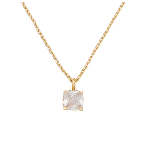 kate spade Little Luxuries 6mm Square Pendant Clear/Gold Product Image