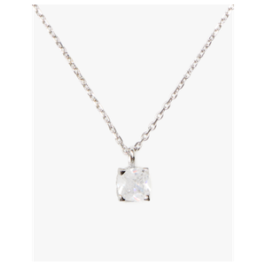 kate spade Little Luxuries 6mm Square Pendant Clear/Silver Product Image