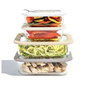 8pc Signature Glass Food Storage Set White Stone Product Image