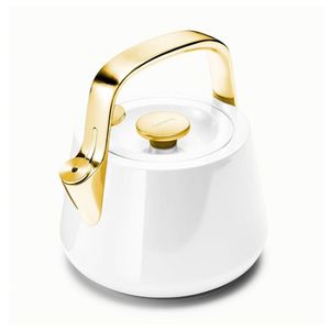 Stovetop Iconics Whistling Tea Kettle White/Gold Product Image