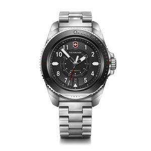Mens Journey 1884 Silver-Tone Stainless Steel Watch Black Dial Product Image