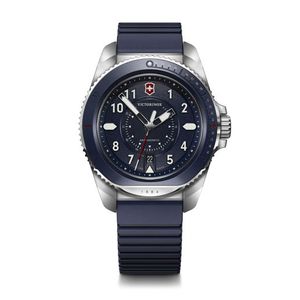Mens Journey 1884 Silver & Blue Rubber Strap Watch Blue Dial Product Image