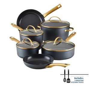 12pc Forged Induction Ceramic Cookware Set Black Product Image