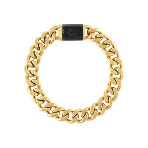 Classic 10mm Curb Gold-Tone Stainless Steel Bracelet 8.5" Product Image